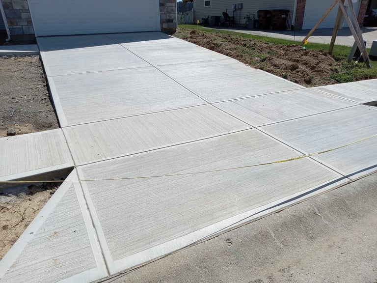 Broom finished concrete